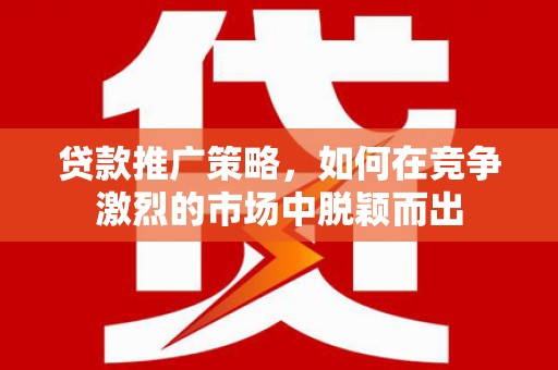 洛扎贷款推广策略，如何在竞争激烈的市场中脱颖而出