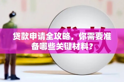 洛扎贷款申请全攻略，你需要准备哪些关键材料？