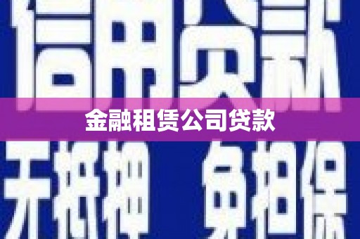 洛扎金融租赁公司贷款