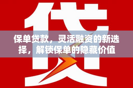 洛扎保单贷款，灵活融资的新选择，解锁保单的隐藏价值