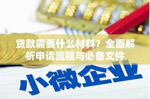 洛扎贷款需要什么材料？全面解析申请流程与必备文件