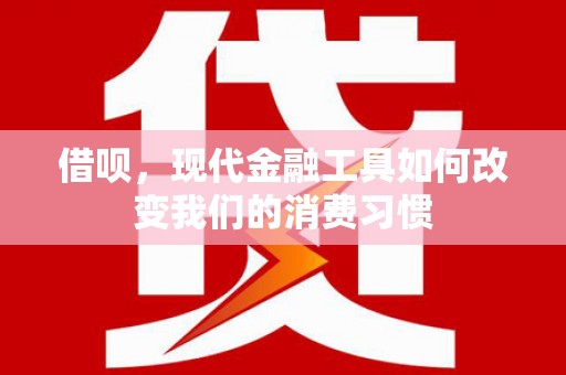 洛扎借呗，现代金融工具如何改变我们的消费习惯