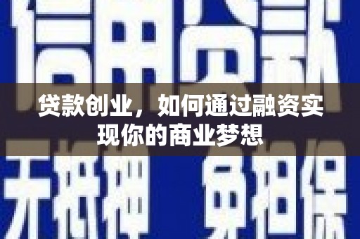 洛扎贷款创业，如何通过融资实现你的商业梦想