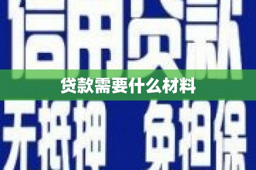洛扎贷款需要什么材料