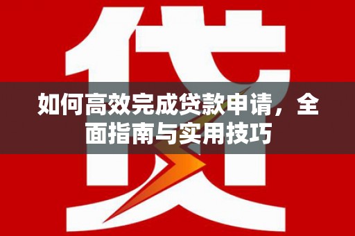 洛扎如何高效完成贷款申请，全面指南与实用技巧