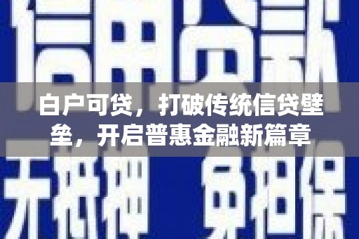 洛扎白户可贷，打破传统信贷壁垒，开启普惠金融新篇章